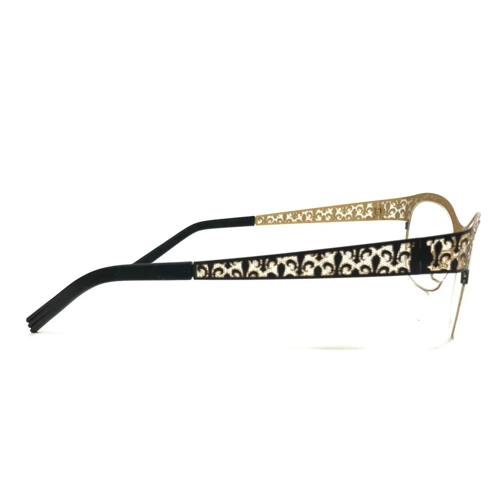 J.F. Rey Eyeglasses Frames JF2559 0050 Matte Black Gold Fleur De Lis 58-16-132